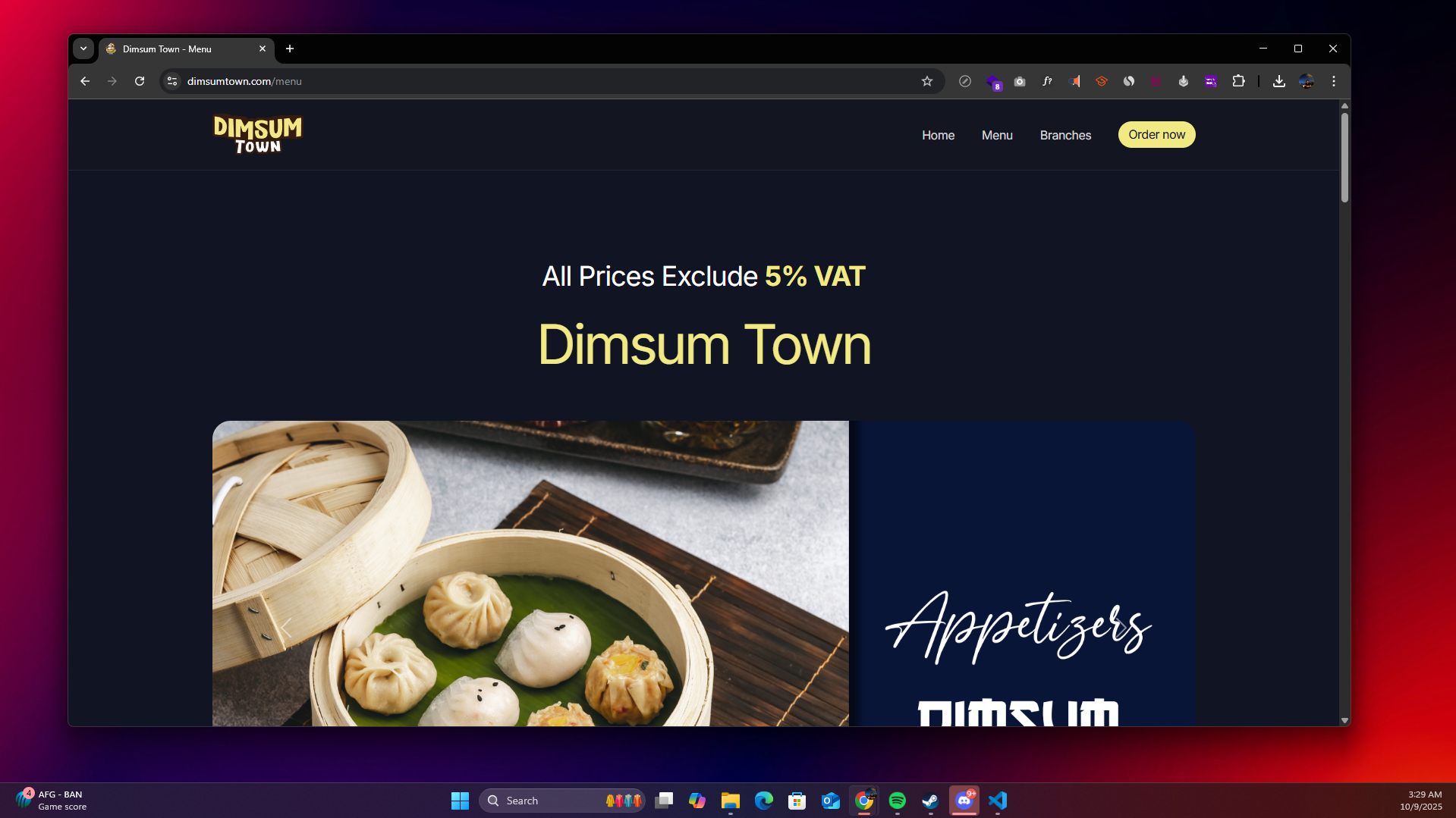 Dimsum Town Website