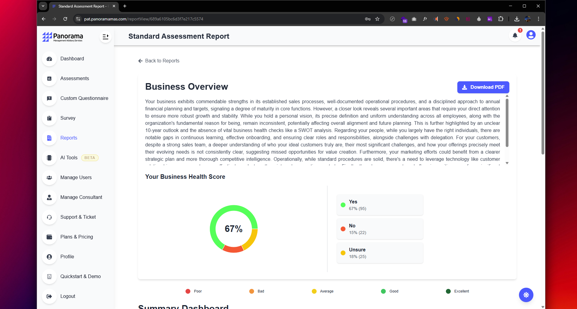 Panorama Assessment Tool (Business Consulting)
